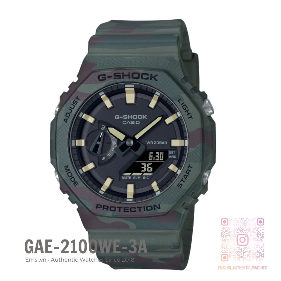 GAE-2100WE-3A Đồng Hồ Casio G-Shock Nam Bộ Dây Cấu
