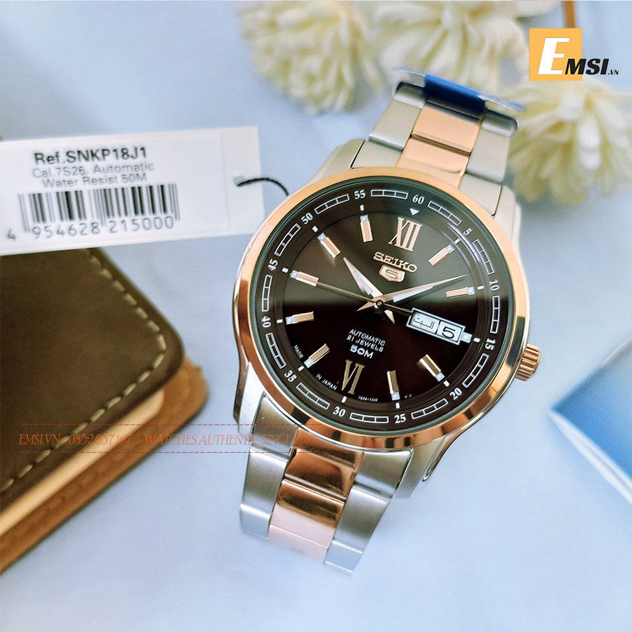 Đồng Hồ Seiko Automatic SNKP18J1 Cho Nam Chính Hãng - AUTOMATIC BROWN DIAL