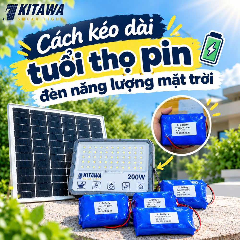 8 cách kéo dài tuổi thọ pin đèn năng lượng mặt trời