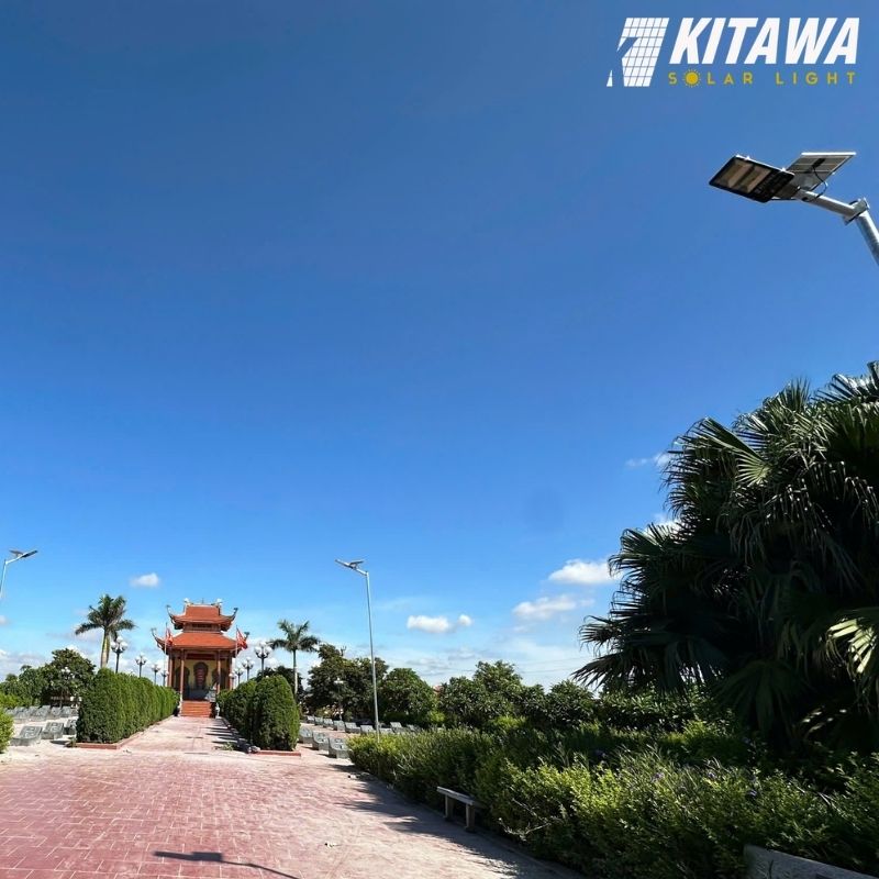 KITAWA lắp đèn năng lượng cho nghĩa trang liệt sĩ ở xã Ái Quốc