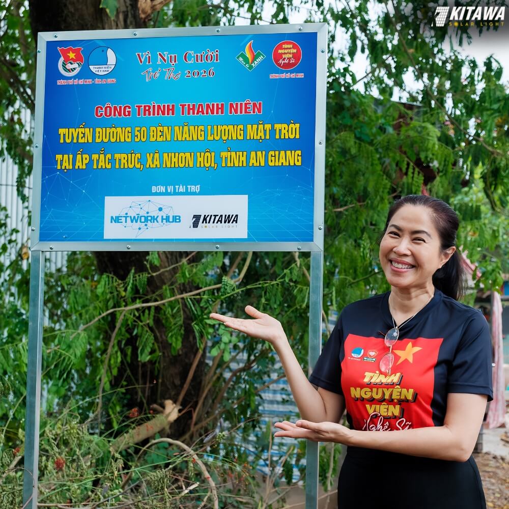 KITAWA thắp sáng đường quê xã Nhơn Hội trong chiến dịch Vì nụ cười trẻ thơ 2026