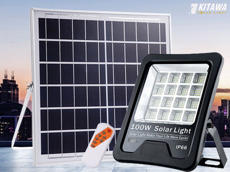 Đèn pha năng lượng mặt trời 100W thấu kính vuông - DP9100