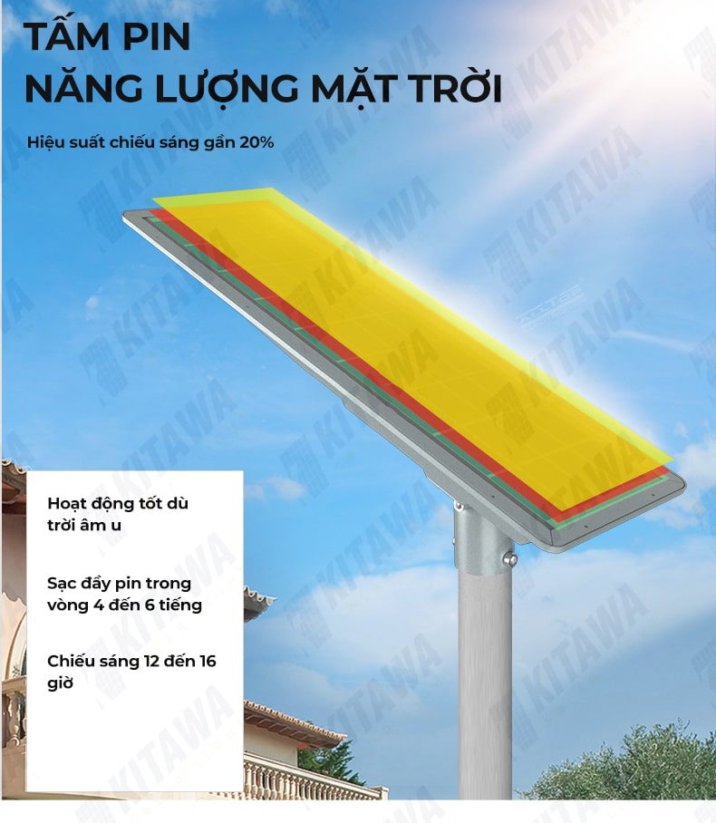 Đèn liền thể năng lượng mặt trời Kitawa LT13200