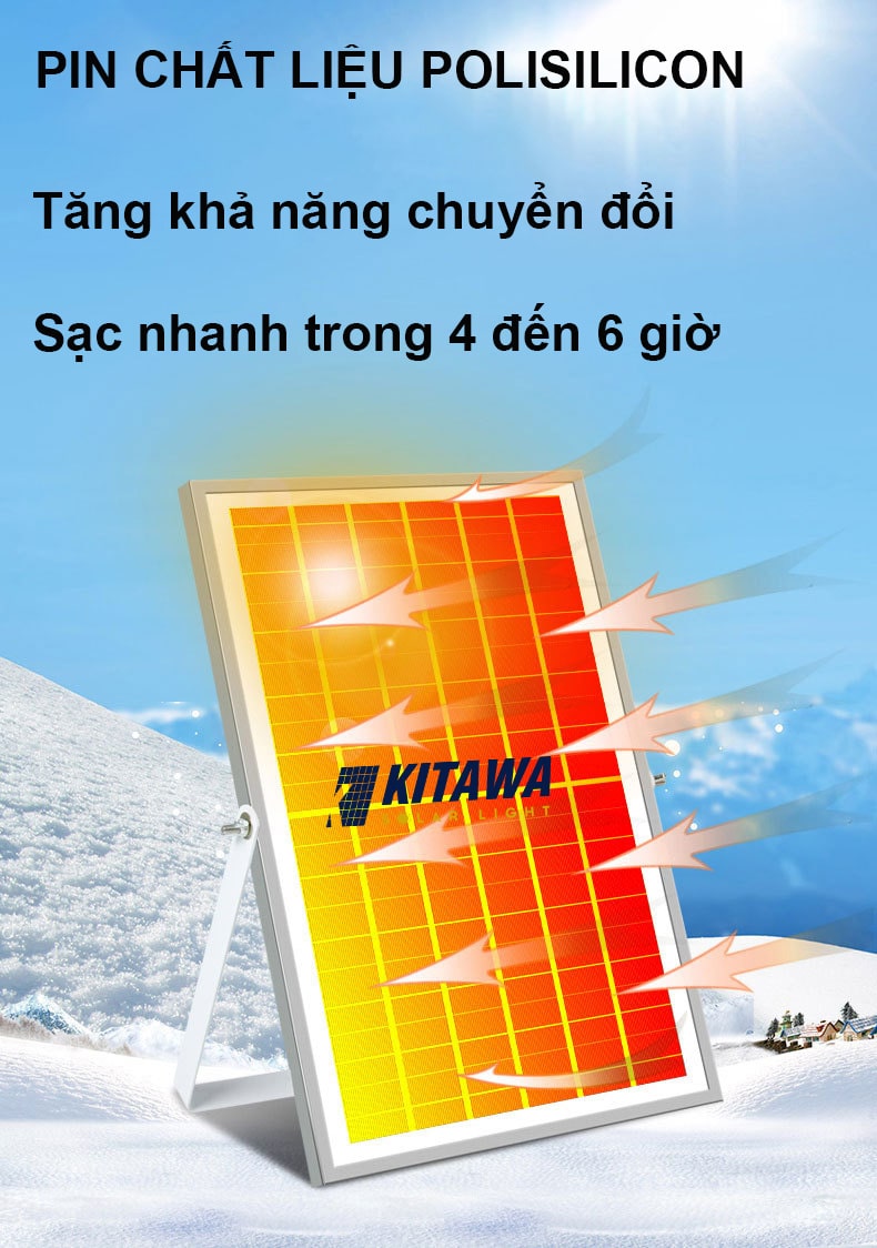 Đèn pha năng lượng mặt trời 25w Kitawa