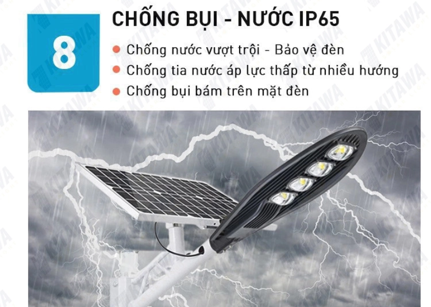 Đèn được trang bị chế độ chống nước IP65
