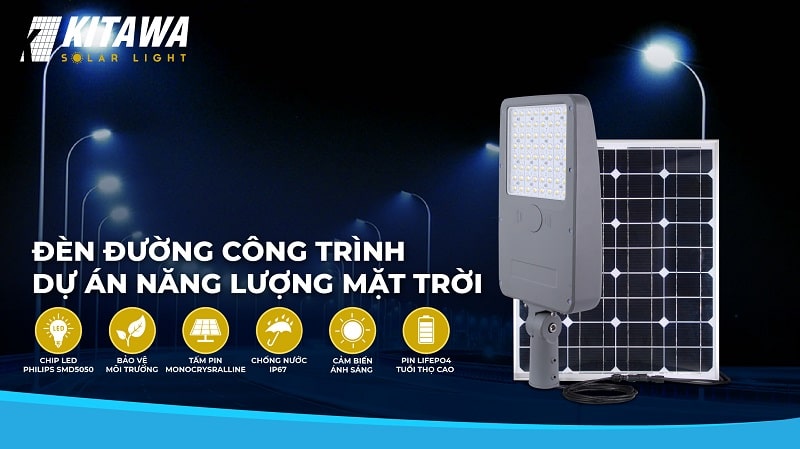 Đèn đường năng lượng mặt trời cho dự án 60W GIVA