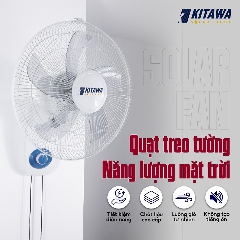 Quạt treo tường năng lượng mặt trời 20W - KQ10.20