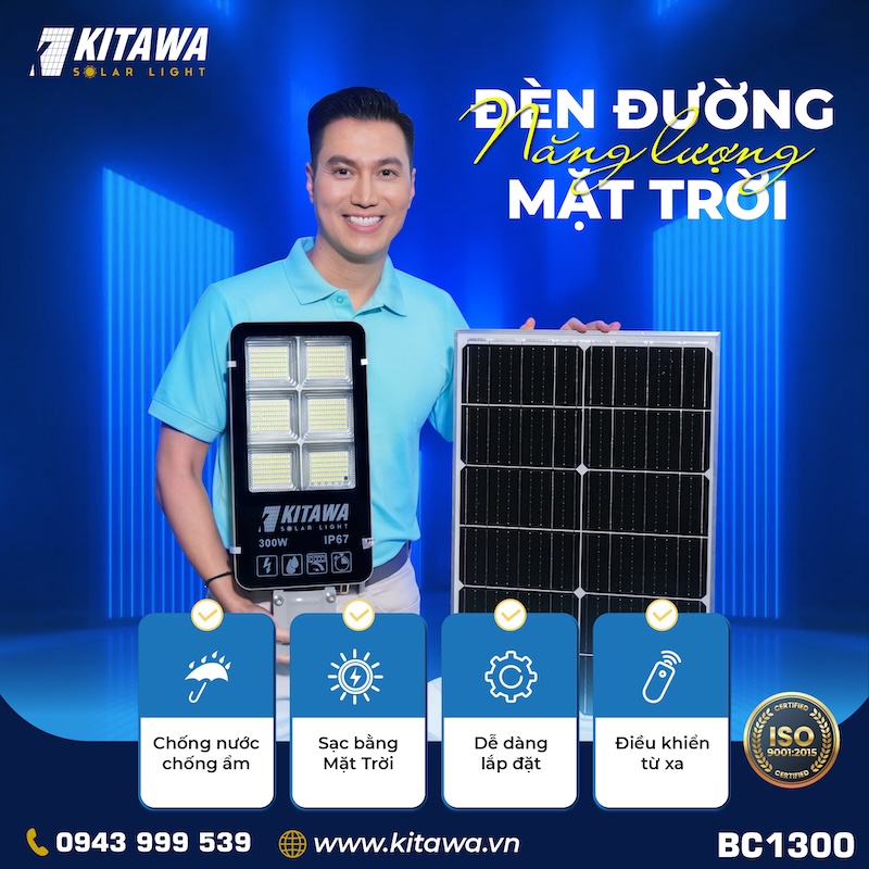 đèn đường năng lượng mặt trời 300w