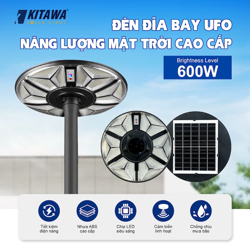 đèn đĩa bay UFO năng lượng mặt trời 600W UF4.600