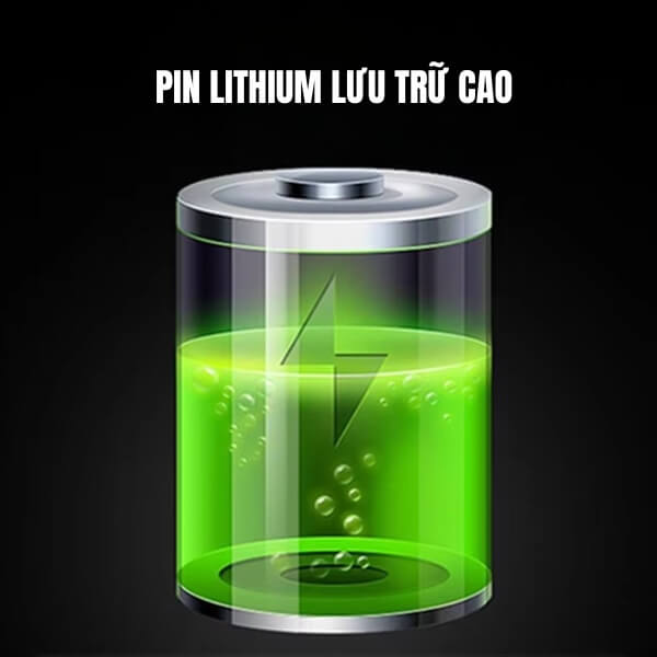 Đèn được trang bị pin lithium lưu trữ lớn