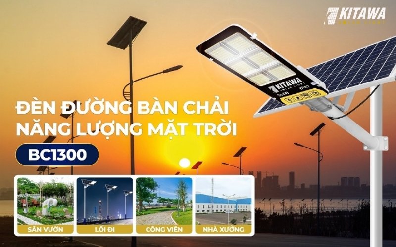 Đèn đường năng lượng 300W lắp đặt trên tuyến phố ở Vũng Tàu
