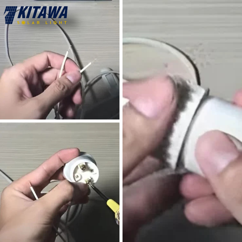 Dùng tua vít để mở kiểm tra đui đèn 