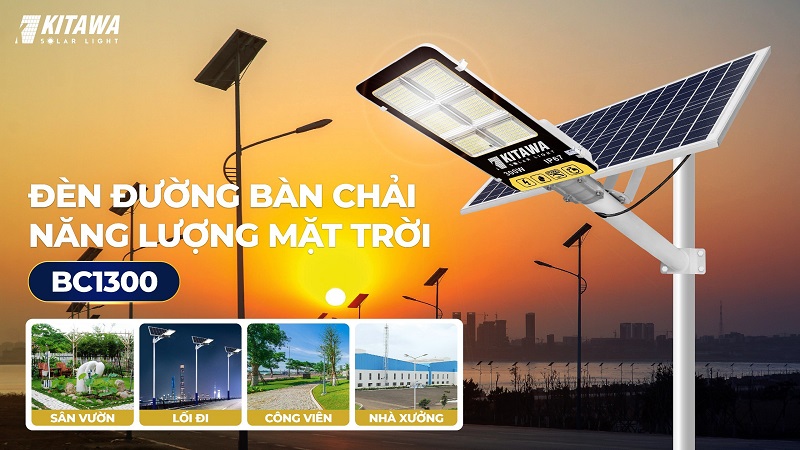 Đèn đường năng lượng mặt trời 300W