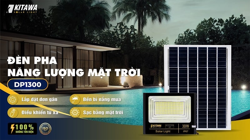 Đèn pha năng lượng mặt trời 300W