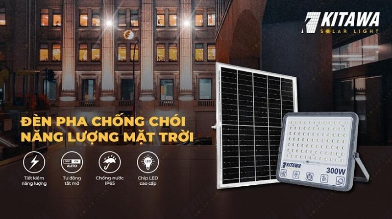 Đèn pha chống chói năng lượng mặt trời 300W