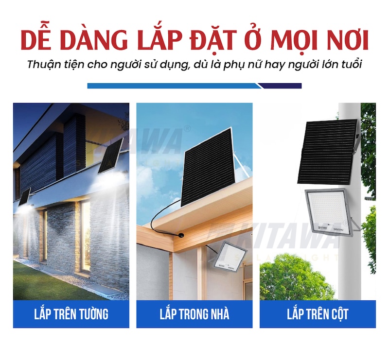 đèn pha chống chói năng lượng mặt trời 350w