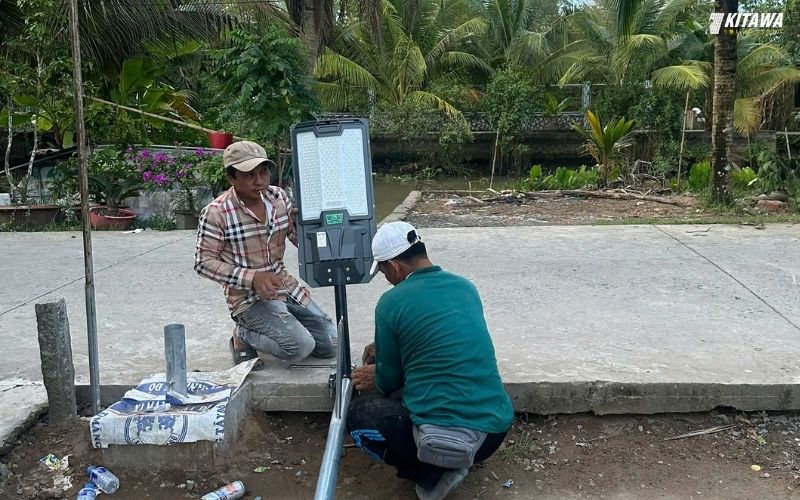 Dự án lắp đèn năng lượng mặt trời ở Cần Thơ được KITAWA triển khai