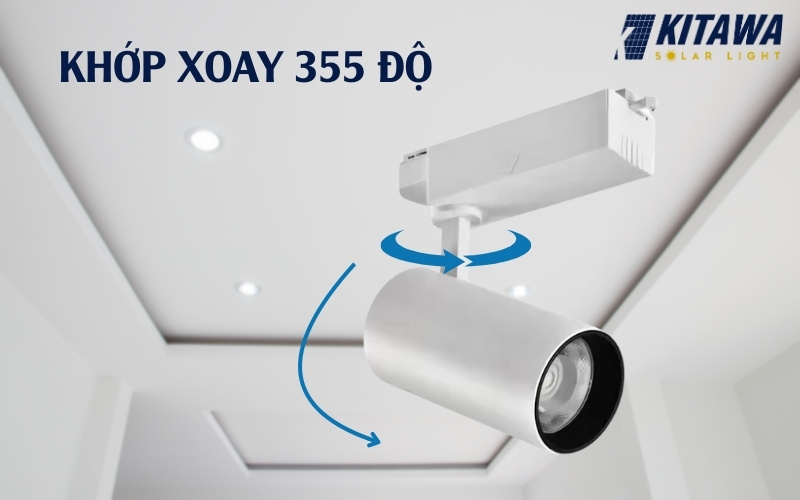 Khớp xoay 355 độ của đèn LED rọi ray 36W ánh sáng vàng