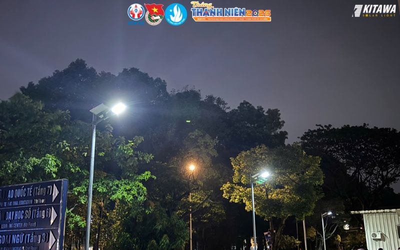 lắp đặt đèn năng lượng mặt trời cho công trình thanh niên “Nắng Xanh”