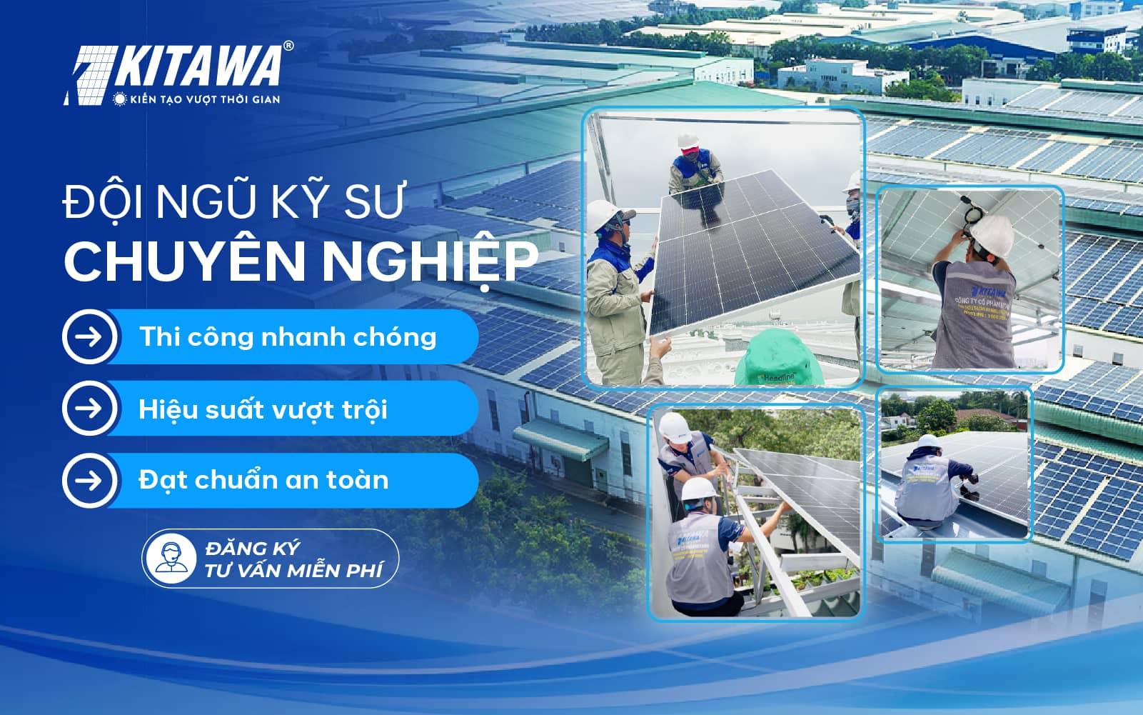 Dịch vụ lắp điện mặt trời áp mái KITAWA