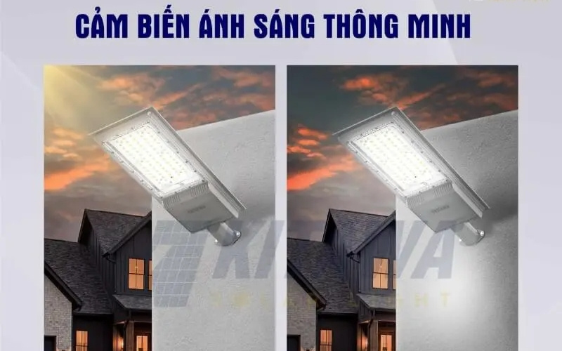 Mẫu đèn liền thể năng lượng mặt trời 300W được trang bị cảm biến ánh sáng thông minh