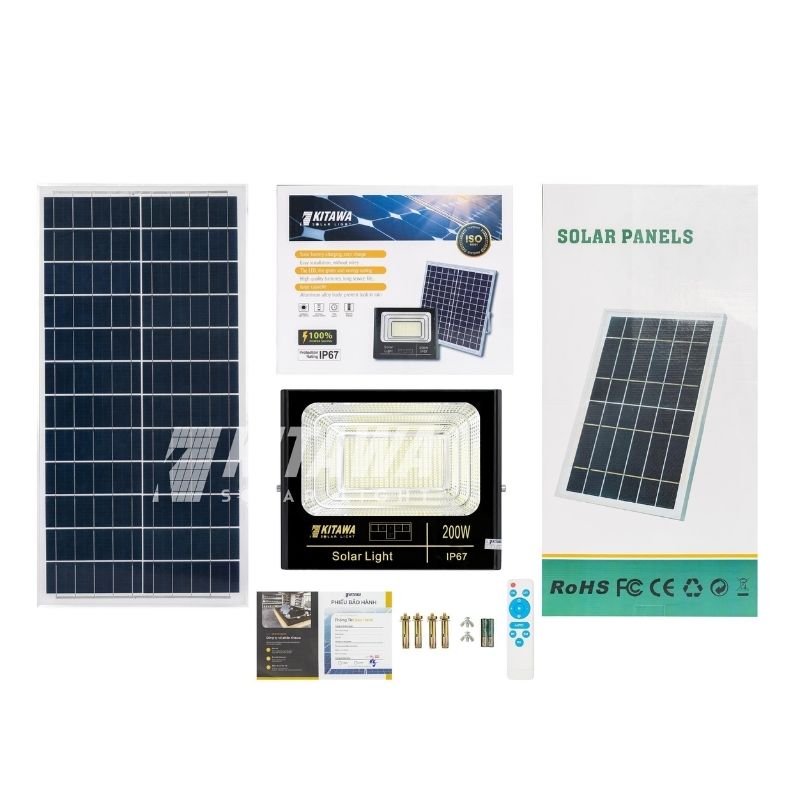 Phụ kiện của bộ đèn pha năng lượng mặt trời 200W