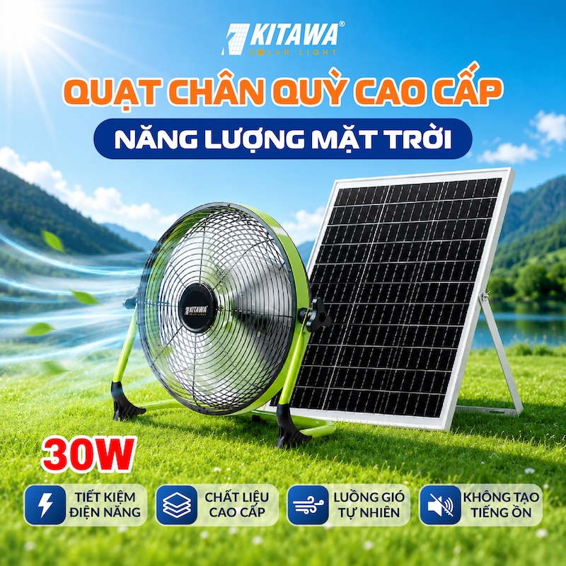 quạt chân quỳ năng lượng mặt trời 30W