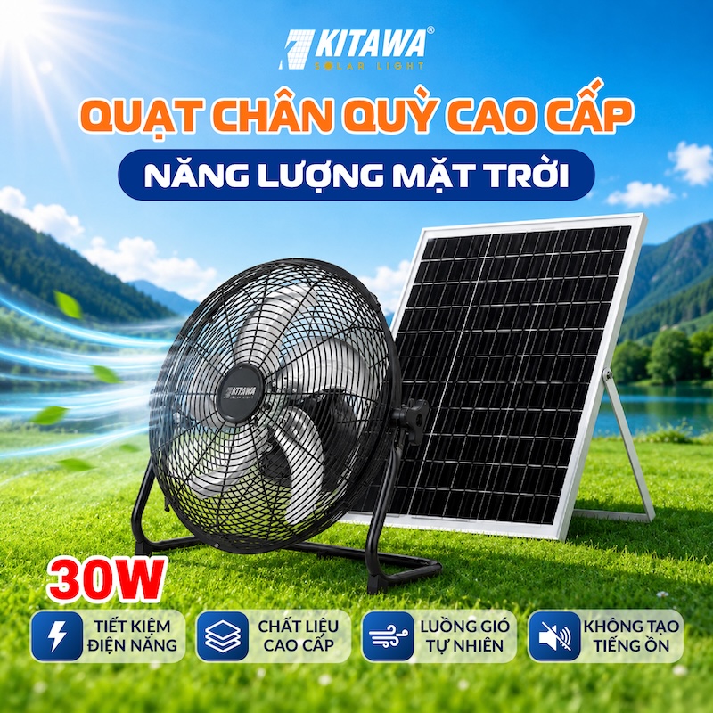 quạt chân quỳ năng lượng mặt trời 30W