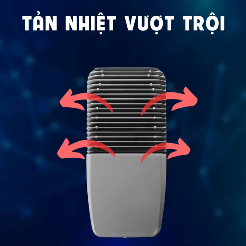 Thiết kế nhôm đúc bền bỉ, tản nhiệt cao