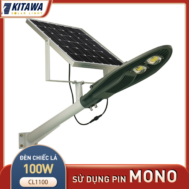[100W] Đèn Đường Năng Lượng Mặt Trời Chiếc Lá CL1100 - Tấm Pin Mono
