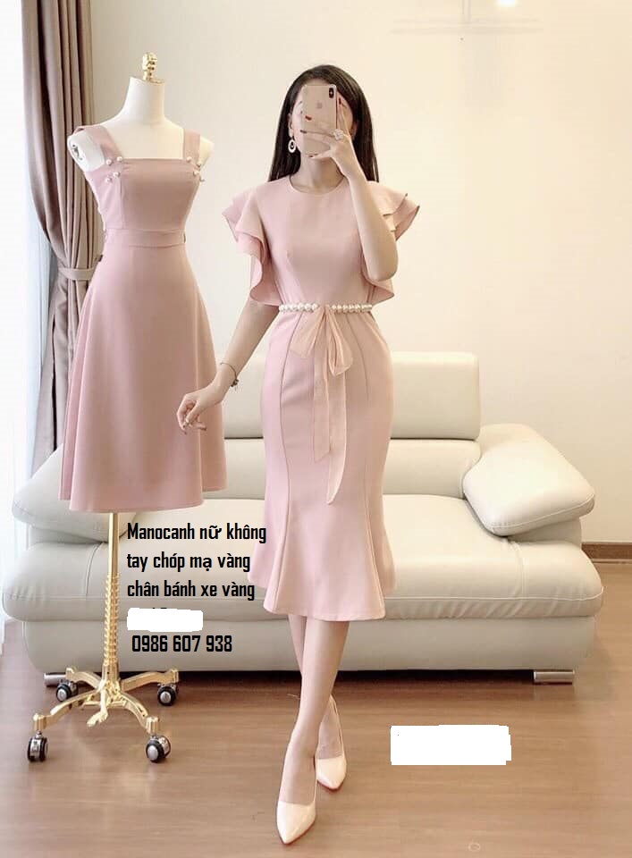 Manocanh nữ không tay, chóp mạ vàng, chân bánh xe mạ vàng