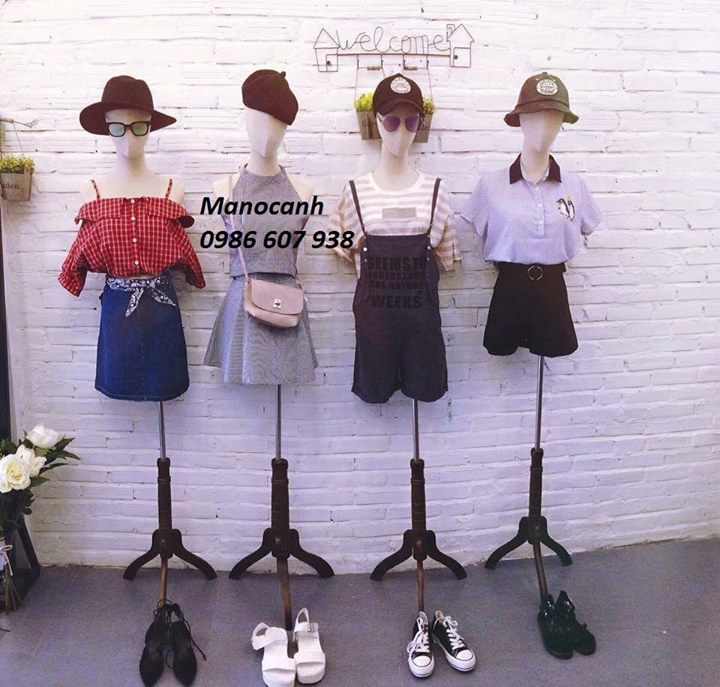 Manocanh nữ không tay, đầu vải, chân gỗ 3 chạc
