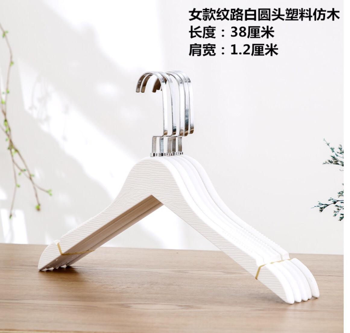 móc áo gỗ trắng tròn-đầu móc vuông ngắn inoc