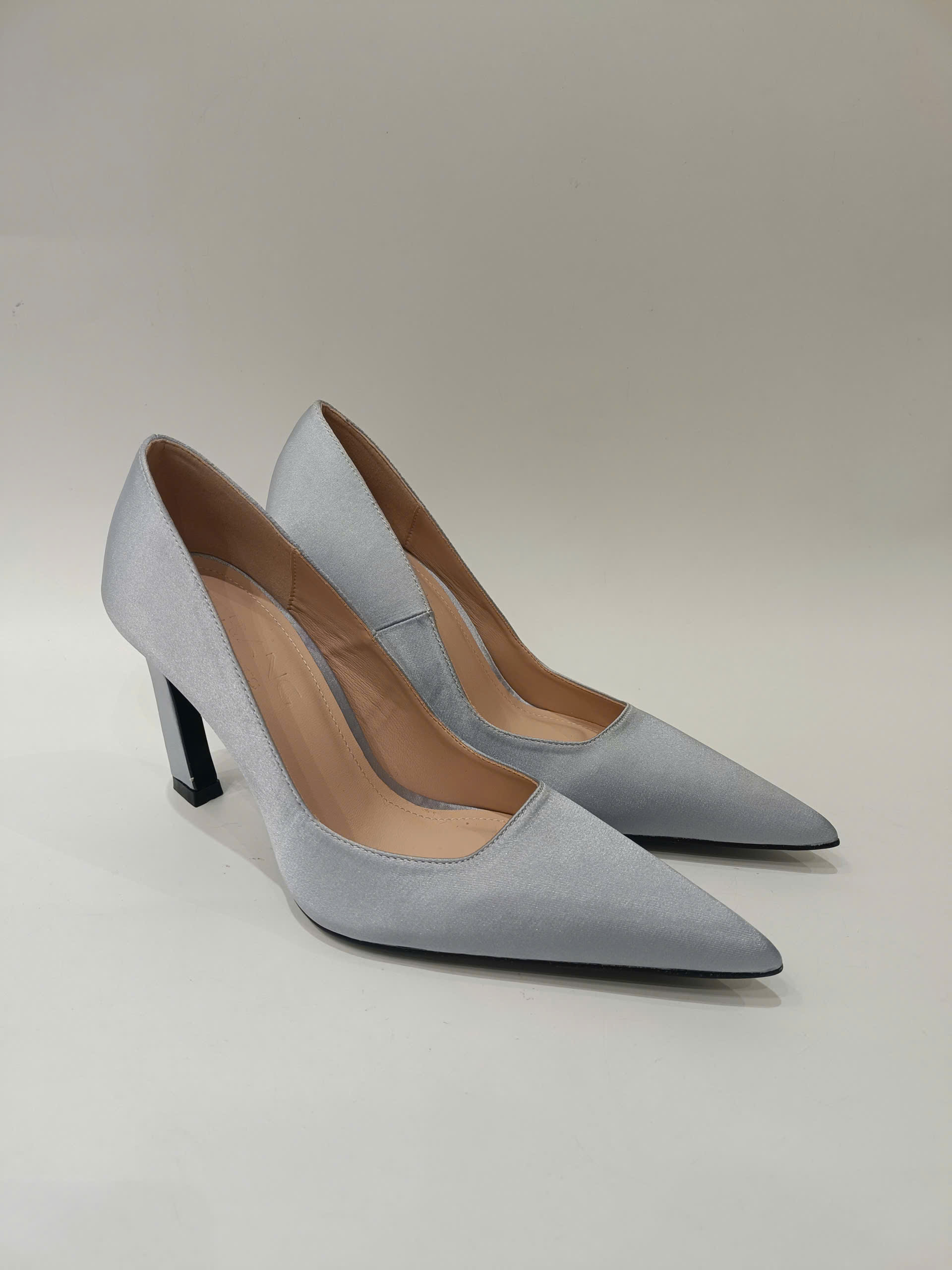 CHARLOTTE SATIN PUMPS - ICE BLUE