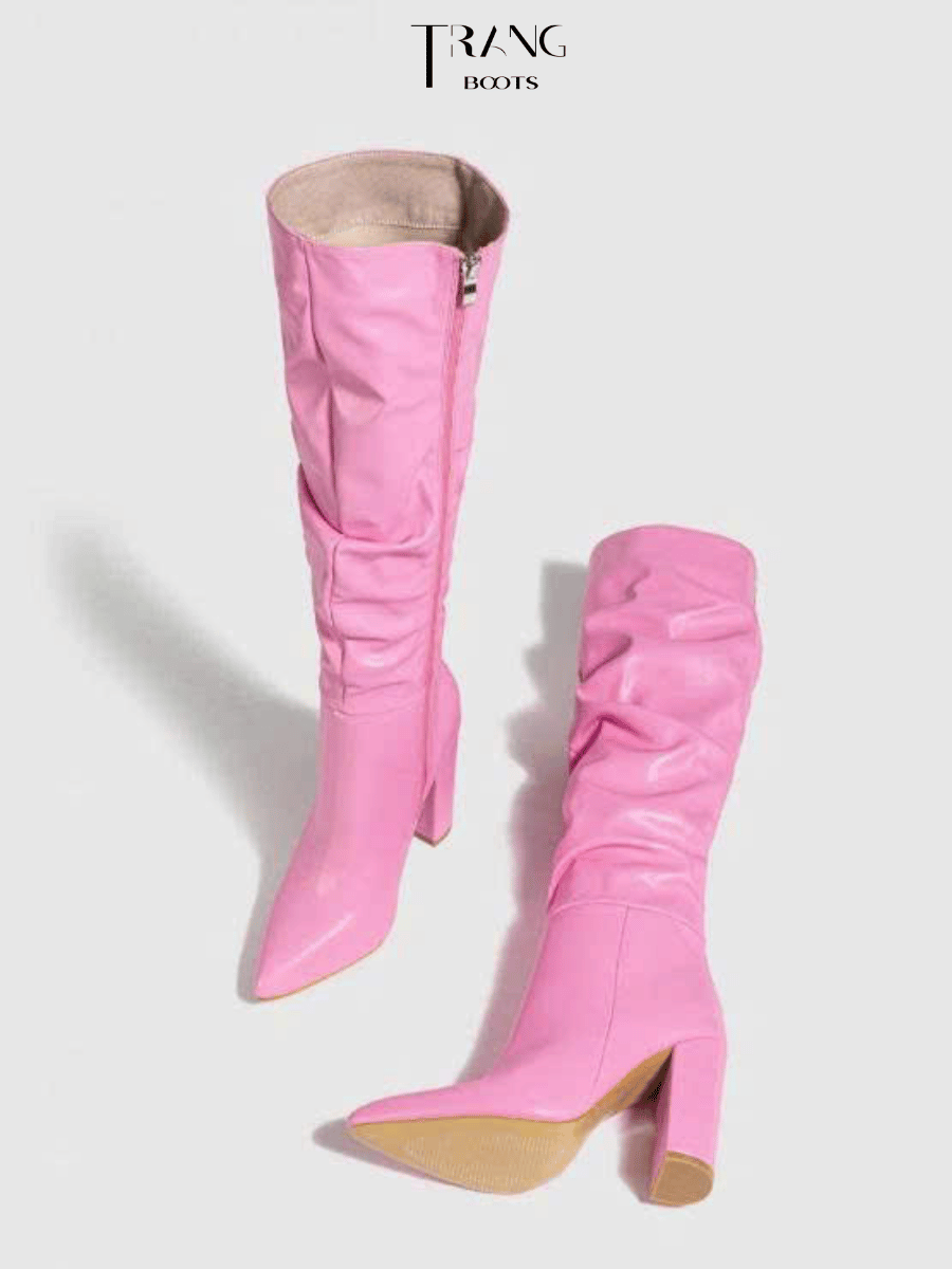 BOOTS GỐI GÓT TRỤ FORM NHÚN