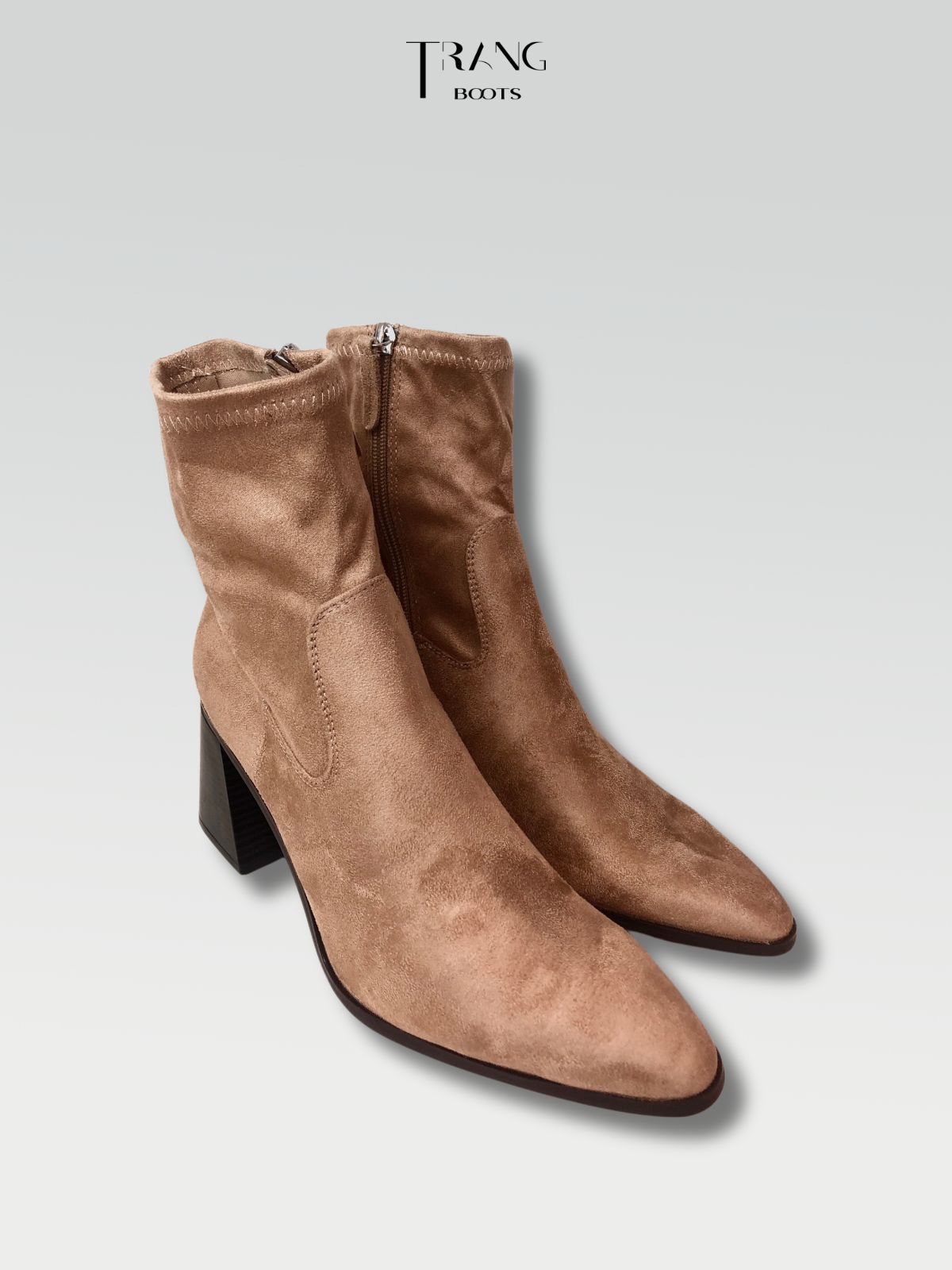 HIGH-HEEL SOCK ANKLE BOOTS - BOOTS CỔ NGẮN CHẤT DA