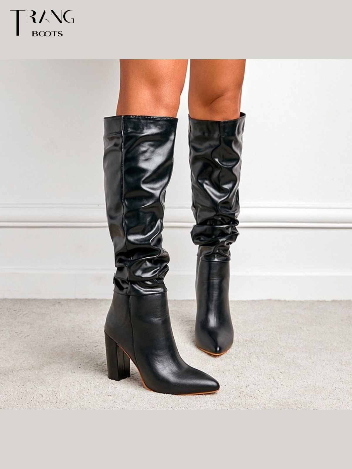 KNEE BOOTS PHOM NHÚN GÓT TRỤ