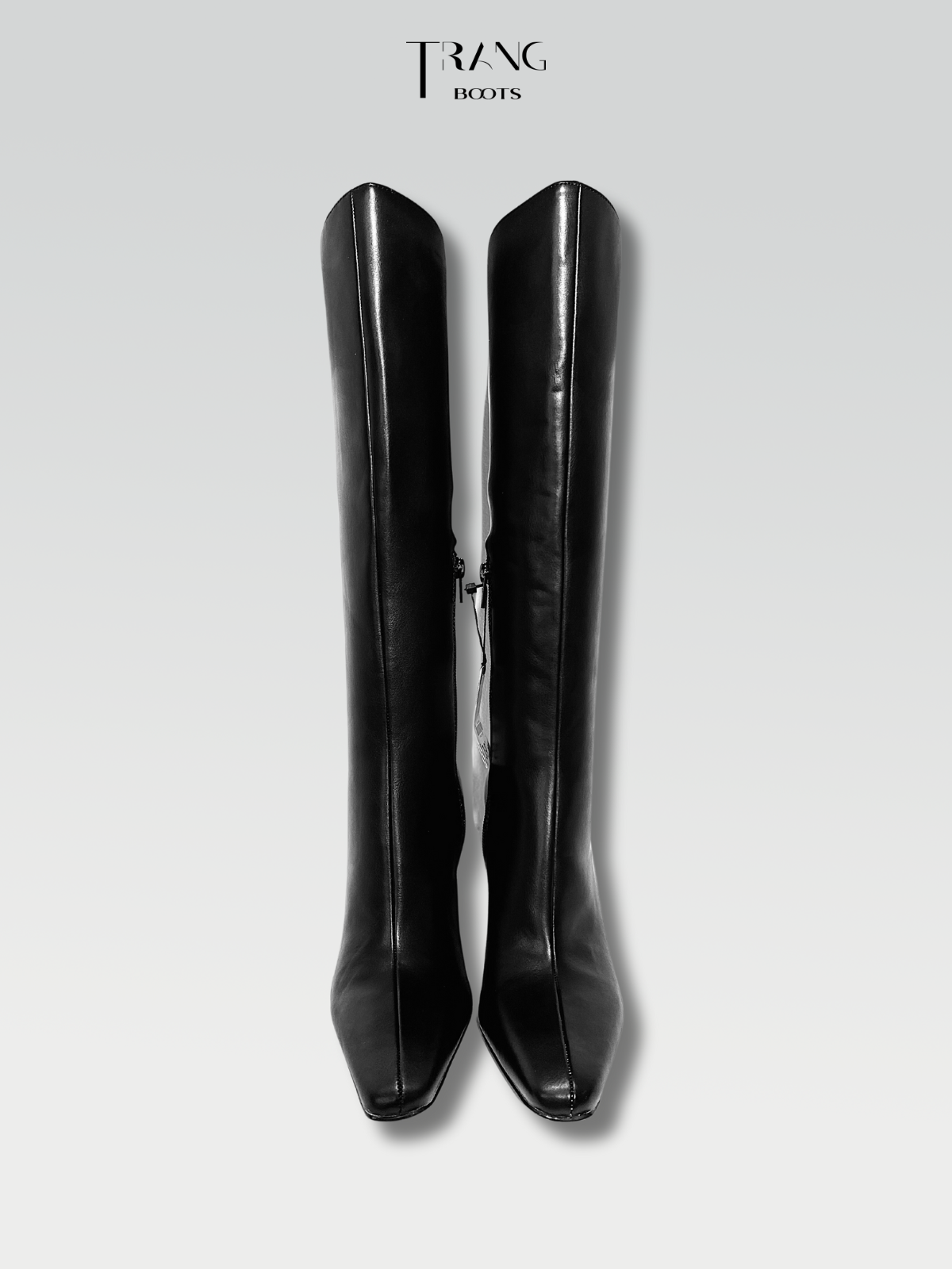 LEATHER KNEE BOOTS BLACK - BOOTS GỐI DA MỜ MÀU ĐEN GÓT TRỤ
