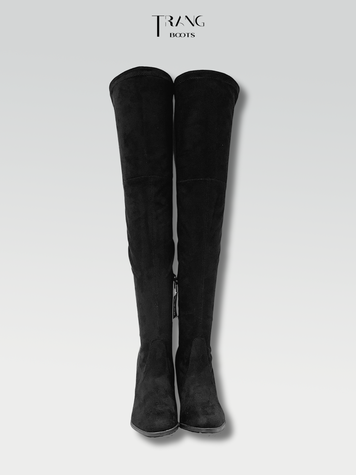 OVER KNEE BOOTS SUEDE BLACK - BOOTS QUA GỐI DA LỘN GÓT TRỤ