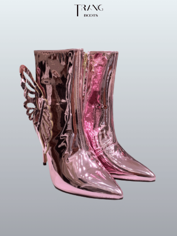 HIGHHEELS BOOTS METALLIC BUTTERFLY