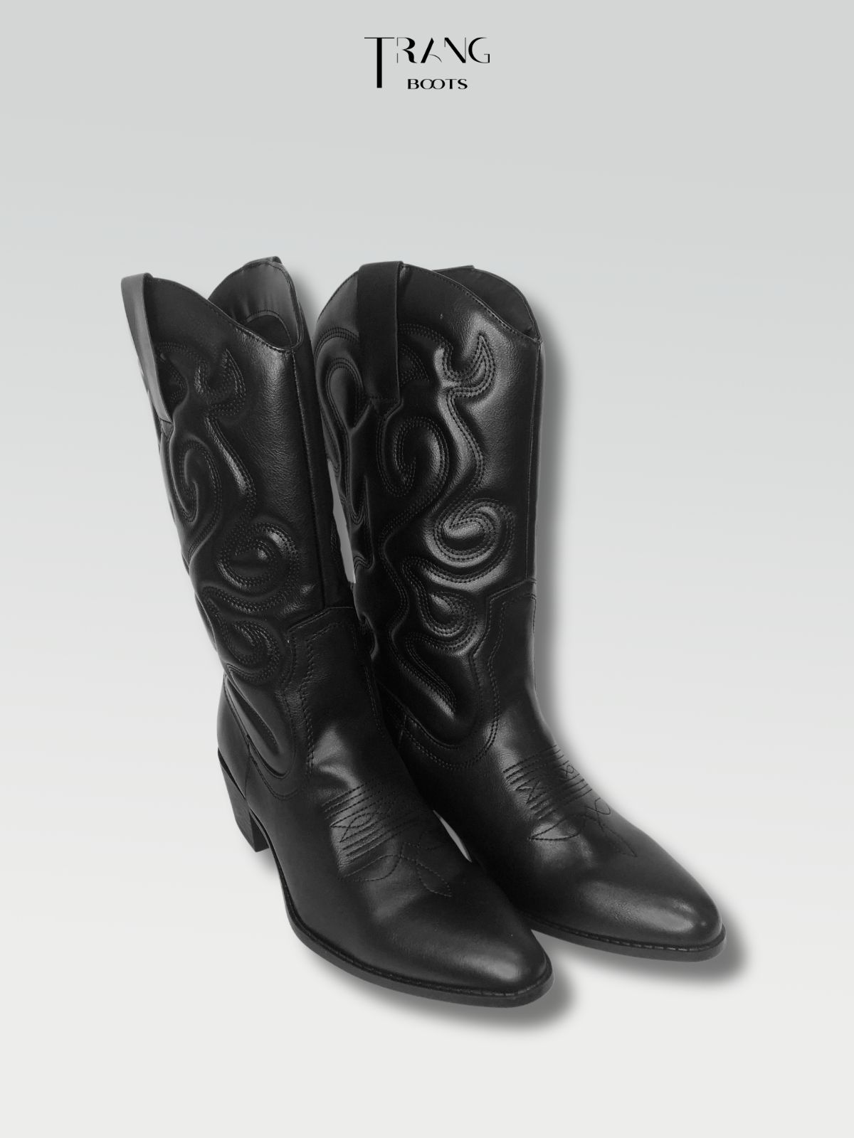 LEATHER COWBOY BOOTS BLACK
