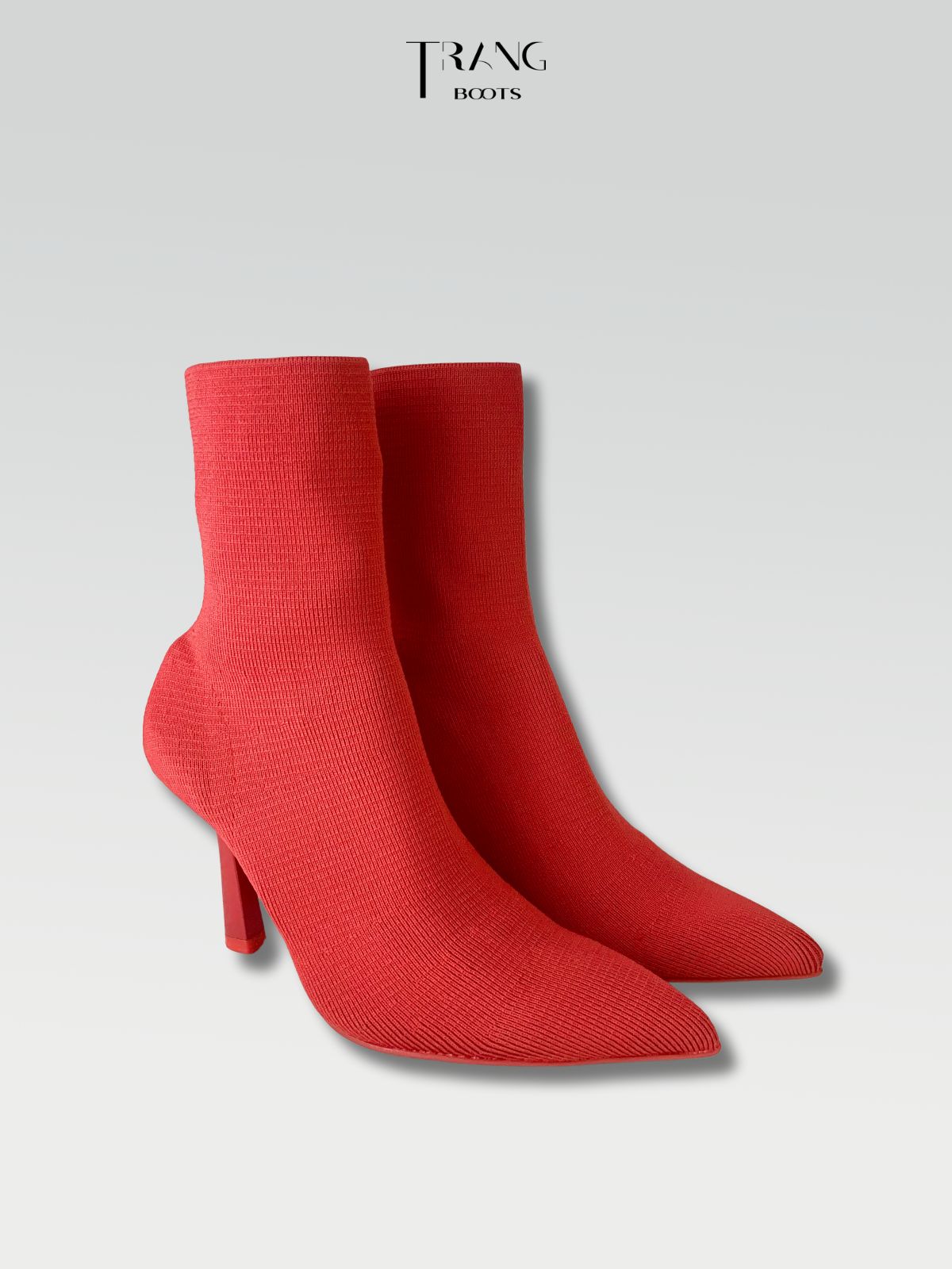 LEFTIES SOCK BOOTS WOOL HIGH HEELS BOOTS RED - SOCK BOOTS THUN LEN MÀU ĐỎ