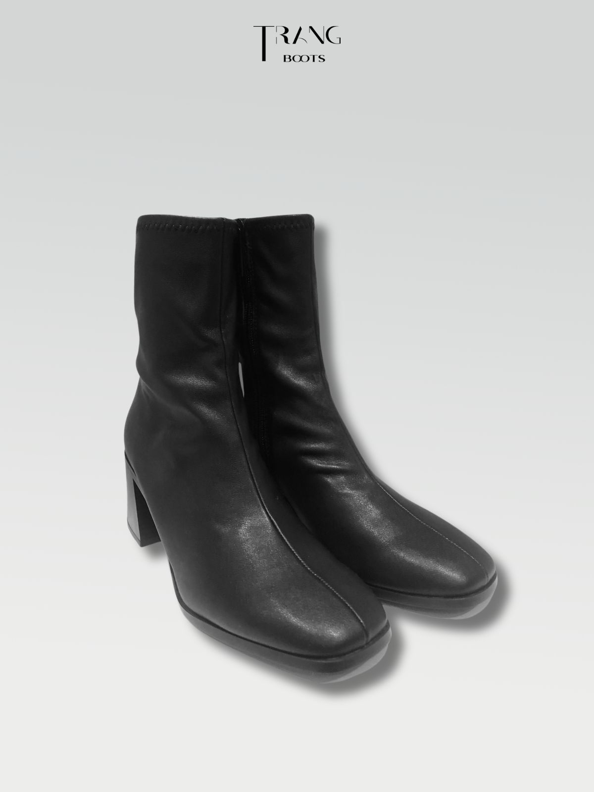 ANKLE BOOTS BLACK - BOOTS MŨI VUÔNG MÀU ĐEN