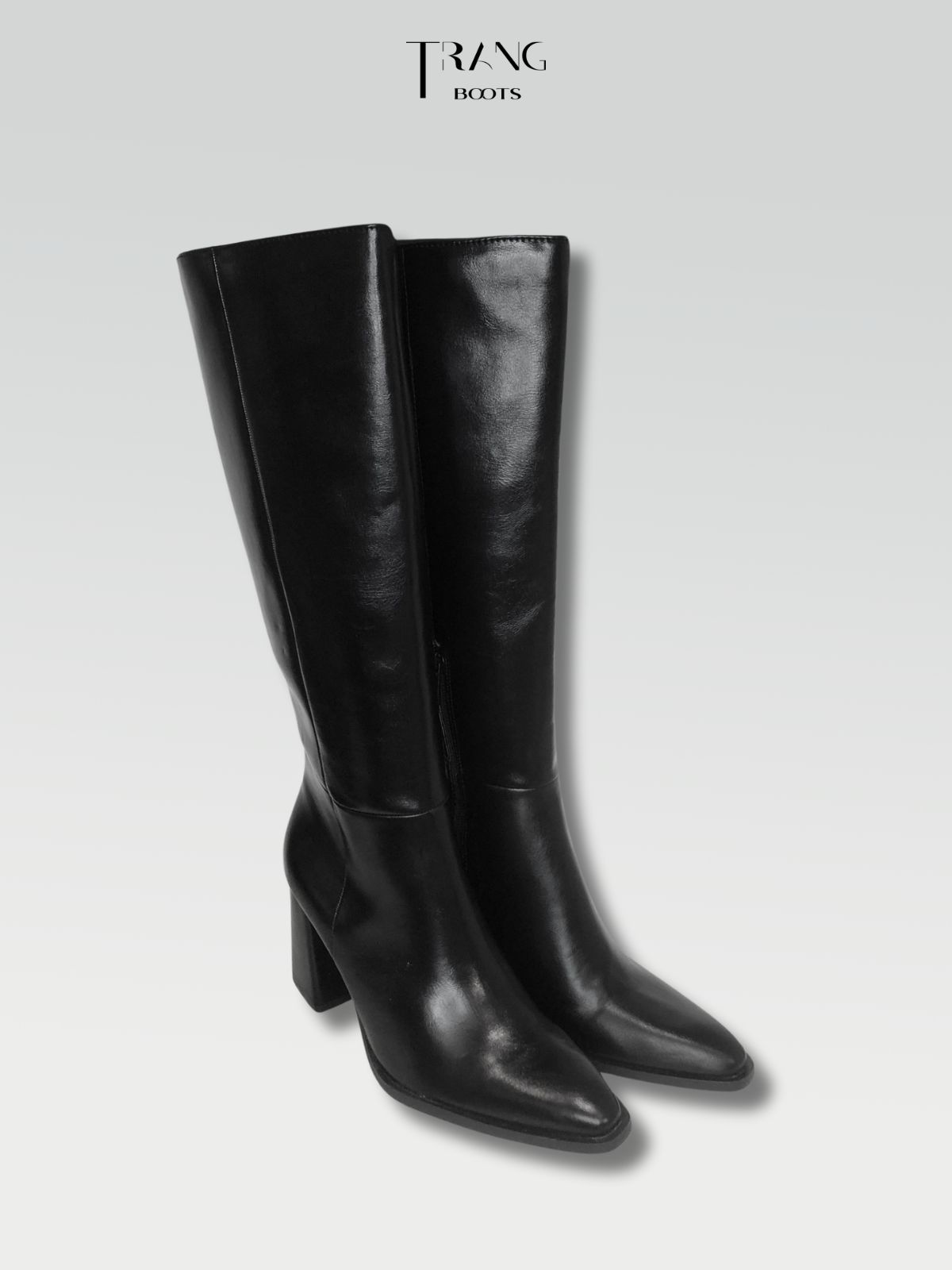 BLOCK HEEL LEATHER KNEE BOOTS - BOOTS GỐI DA GÓT TRỤ