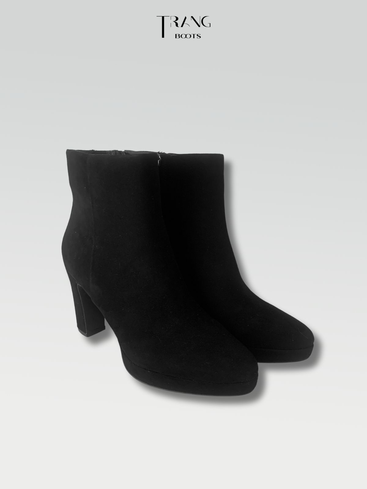 LEATHER ANKLE BOOTS BLACK - ANKLE BOOTS DA LỘN MÀU ĐEN