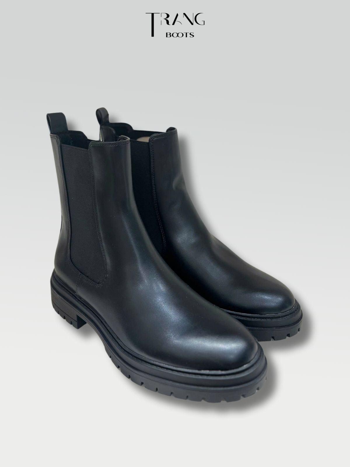 CHELSEA BOOTS LEFTIES MŨI TRÒN MÀU ĐEN