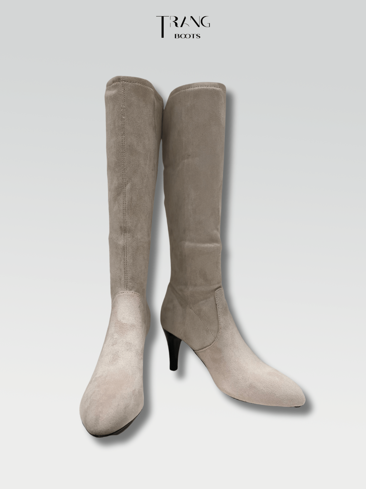 LEATHER KNEE BOOTS SKIN - KNEE BOOTS DA LỘN MŨI NHỌN MÀU DA