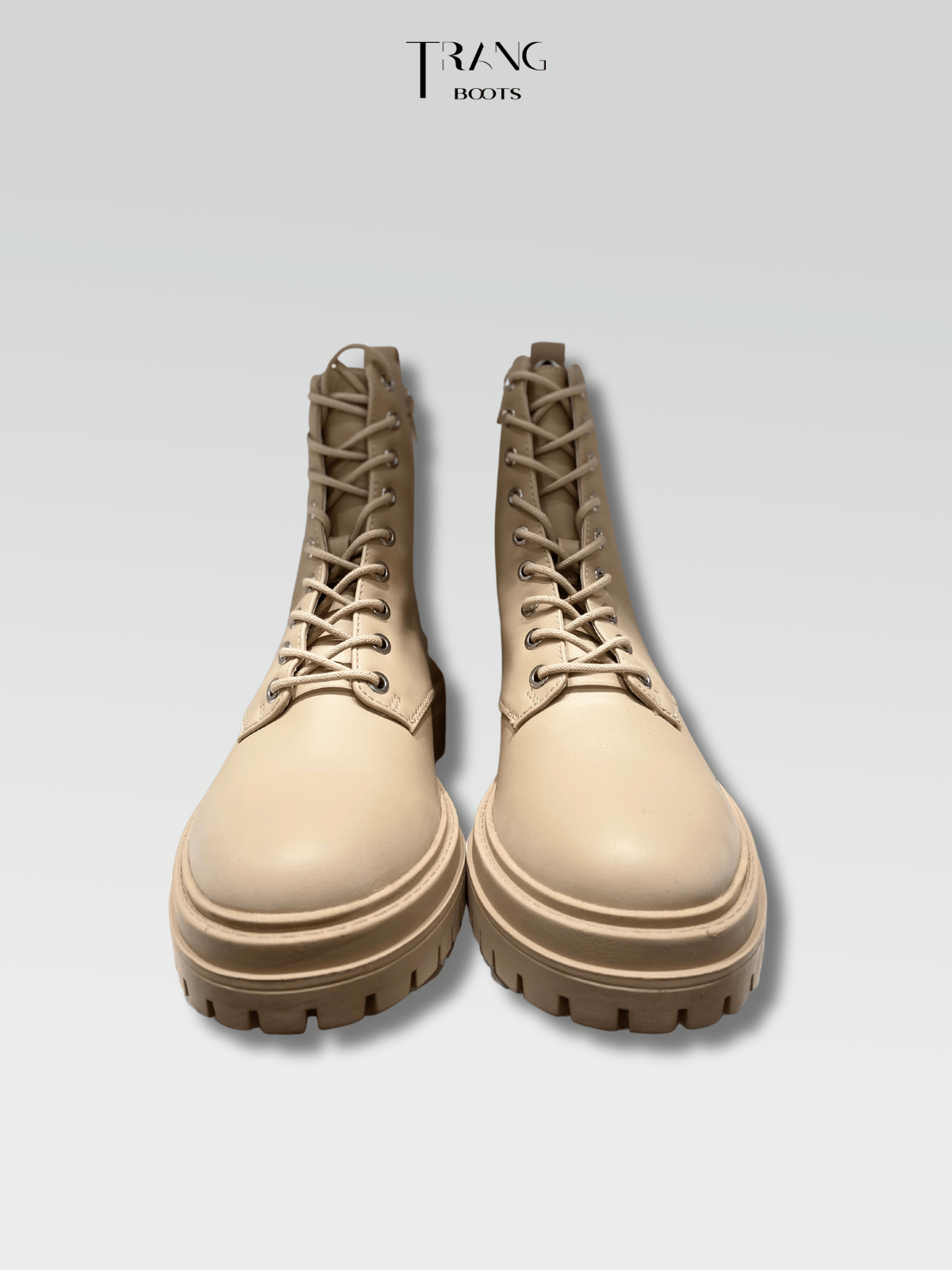 LEATHER COMBAT BOOTS BROWN - COMBAT BOOTS DA MỜ GÓT TRỤ MÀU NÂU