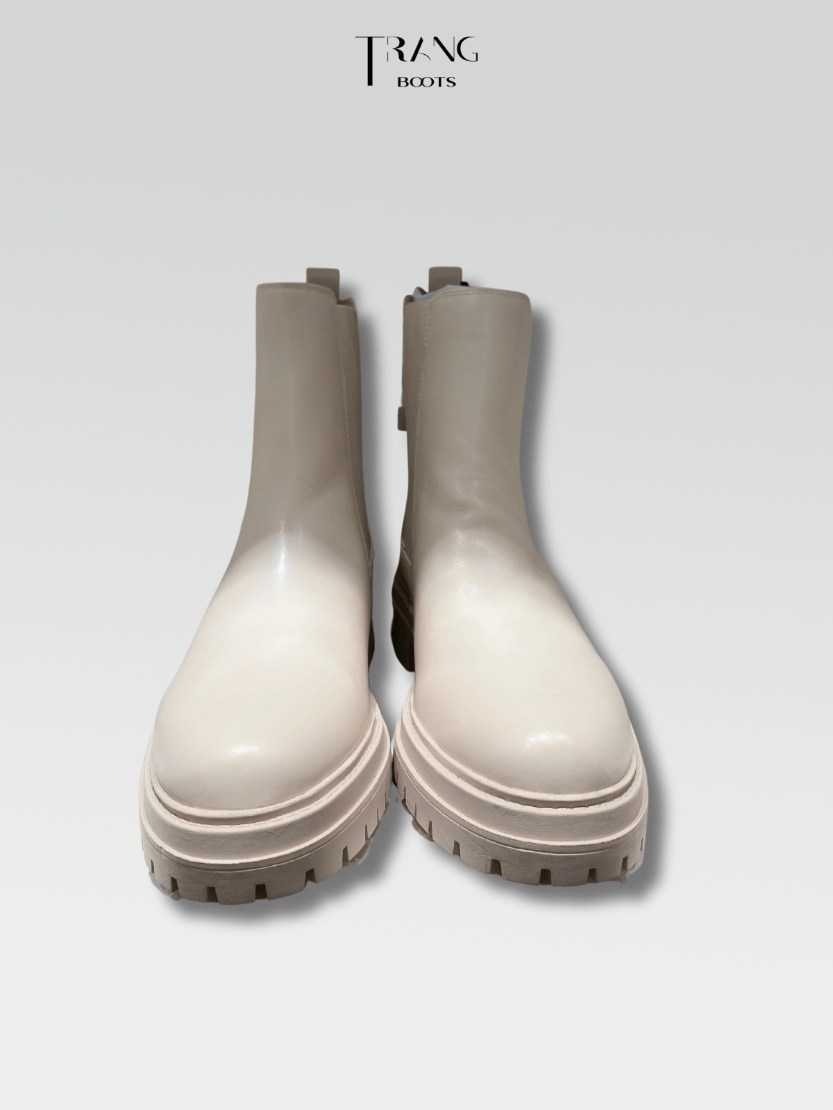 LEATHER CHELSEA BOOTS WHITE - CHELSEA BOOTS DA MỜ GÓT TRỤ MÀU TRẮNG