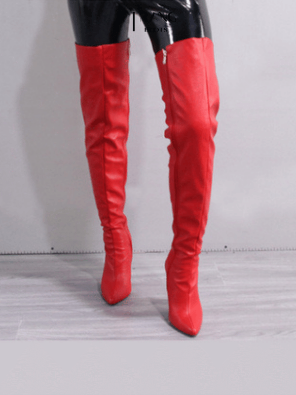 OVER KNEE BOOTS GÓT NHỌN MŨI NHỌN ĐỎ